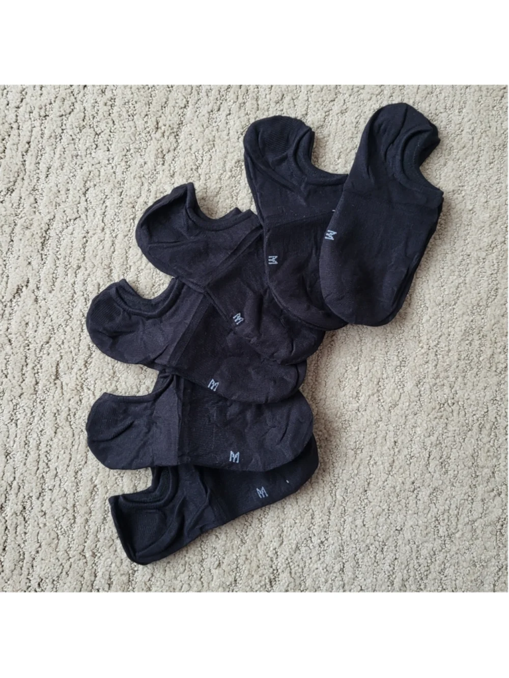 Women's 6-Pair Pack Low Cut No-Show Socks – Black – Size M – NWOT
